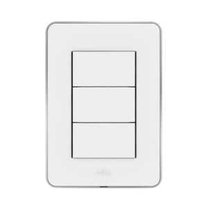 Bastidor Tapa Verona Mito 5 x 10 cm. de 3 Módulos Blanco/Plata