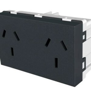 Tomacorriente Doble Bipolar + Tierra 250Vca - 2x10A Verona Plastinum negro