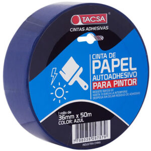 Cinta De Papel Azul 36mm X 50m
