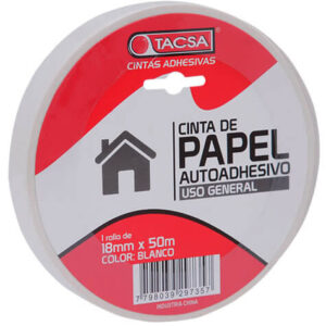 Cinta De Papel Blanco18mm X 50m
