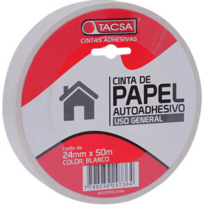 Cinta De Papel Blanco 24mm X 50m