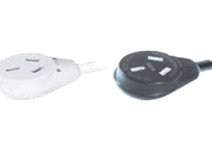 Ficha Eléctrica Bipolar Tierra 3 pernos chatos 250Vca - 10A Blanco